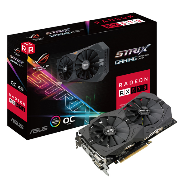 ASUS - TARJETA DE VIDEO / ROG / STRIX / RX570 / O4G / GAMING / RADEON / 4 GB (90YV0AJ0-M0NA00)