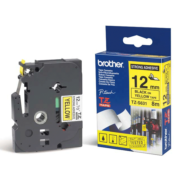 BROTHER - TZE-S631 CINTA LAMINADA AMARILLA 12MM (TZES631)