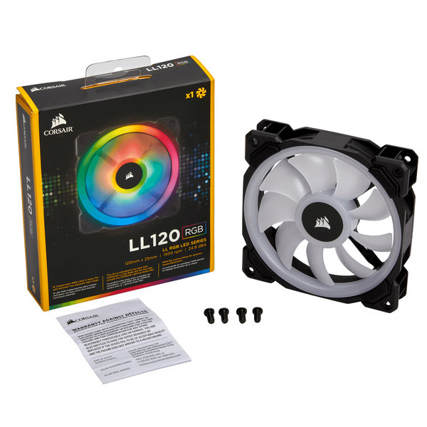 CORSAIR - FAN LL120 RGB LED DUAL LIGHT LOOP 120mm PWM WITH CONTROLLER (CO-9050071-WW)