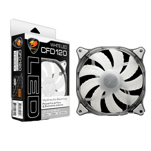 COUGAR- VENTILADOR CFD-120 ALUMINIO, LED BLANCO, 1200 RPM (3512025.0093)