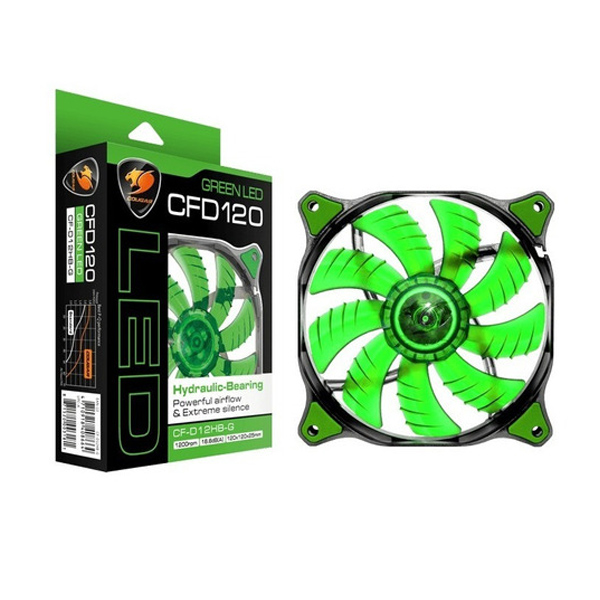 COUGAR- VENTILADOR CFD-120 ALUMINIO, LED VERDE, 1200 RPM (3512025.0094)