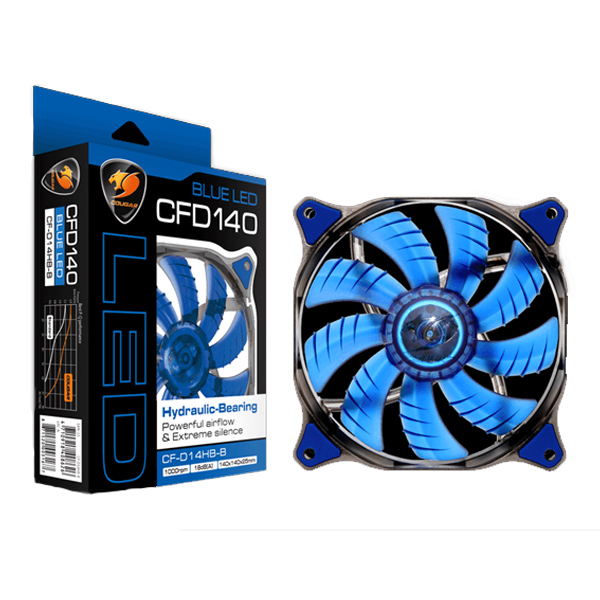 COUGAR- VENTILADOR CFD-140 ALUMINIO, LED AZUL, 1000 RPM (3514025.0042)