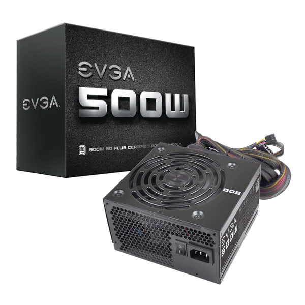 EVGA - FUENTE DE PODER EVGA 80 PLUS 500W CERTIFICADA (100-W1-0500-KR)