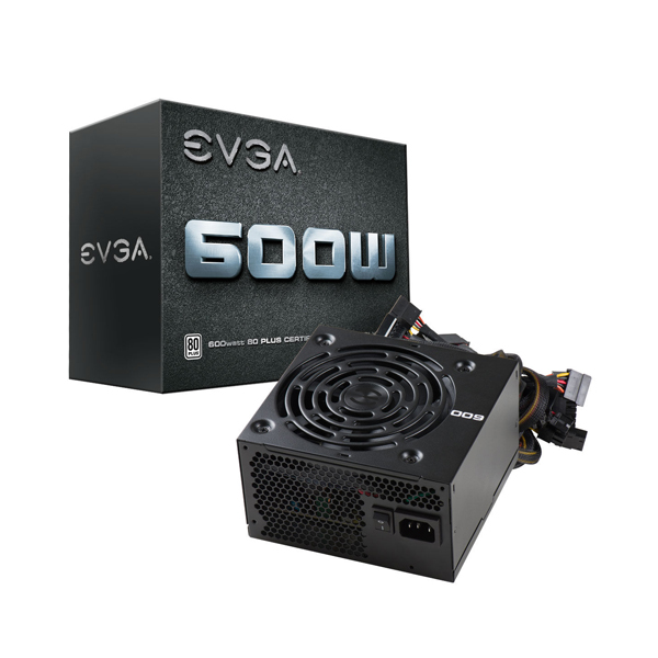 EVGA - PSU 600W WHITE 80PLUS 6PCS 3YRS WNT US (100-W1-0600-K1)