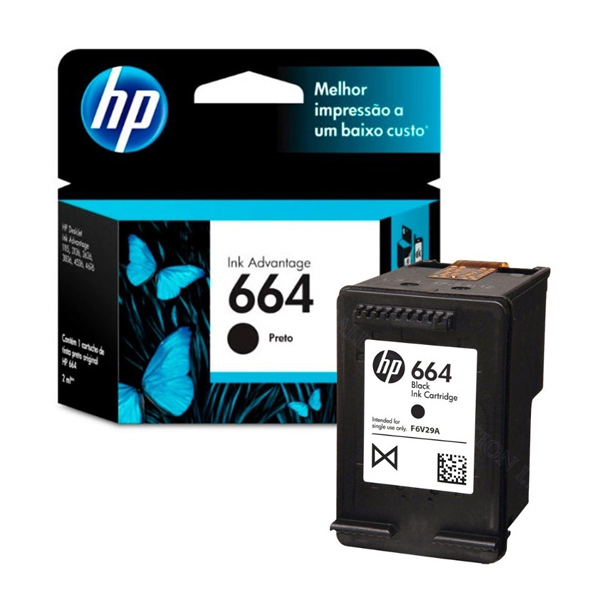 HP - TINTA 664 NEGRA CARTRIDGE (F6V29AL)