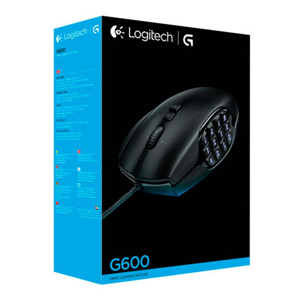 LOGITECH - GAMING MOUSE G600 MMO MOUSE - RIGHT-HANDED - LASER - 20 BUTTONS - WIRED - USB - BLACK (910-003879)
