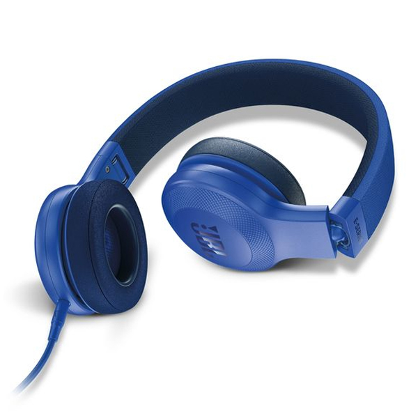JBL - E35 HEADPHONES WITH MIC - ON-EAR - WIRED - BLUE (JBLE35BLU)
