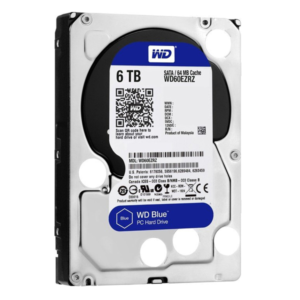 WESTERN DIGITAL - DISCO DURO HARD DRIVE 6TB BLUE 64MB 3.5IN SATA 6GB/S 5400RPM (WD60EZRZ )
