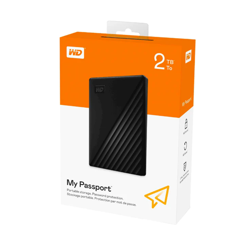 WESTERN DIGITAL - MY PASSPORT PORTABLE 2.5 2TB BLACK USB3.0 (WDBYVG0020BBK-WESN)