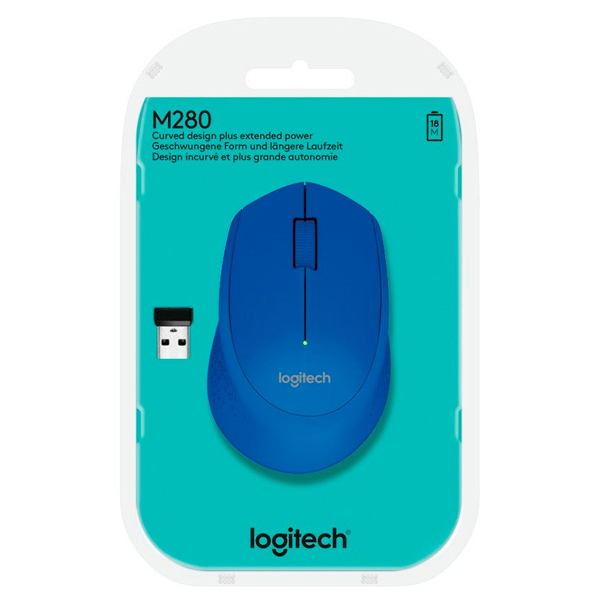 LOGITECH - MOUSE INALÃMBRICO M280 2.4 GHZ AZUL (910-004361)