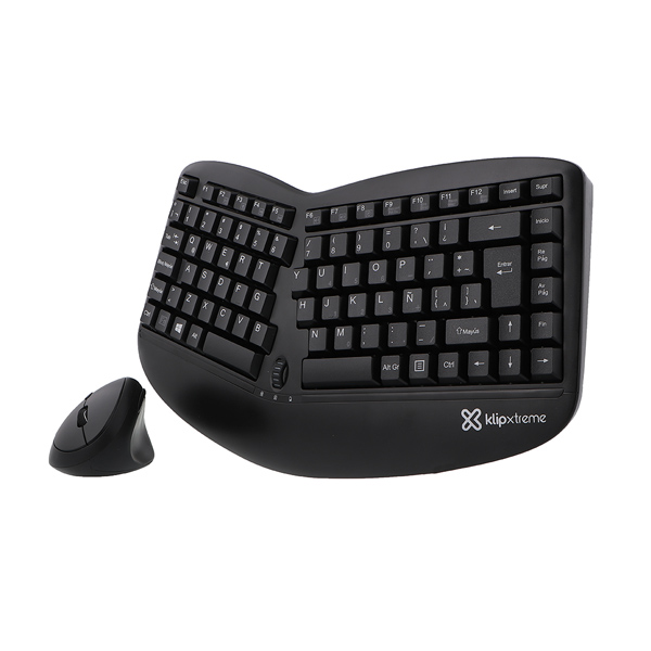 KLIP XTREME - KIT TECLADO MOUSE ERGONOMICO INALAMBRICO DIS / COMPACTO (KBK-510)