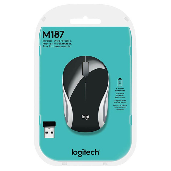 LOGITECH - MOUSE INALAMBRICO MINI M187 NEGRO REFRESH (910-005459)