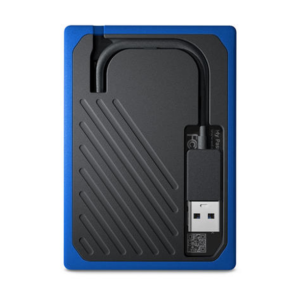 WESTERN DIGITAL - MY PASSPORT GO SSD 500GB PORTABLE BLACK W/BLUE TRIM USB3 (WDBMCG5000ABT-WESN)