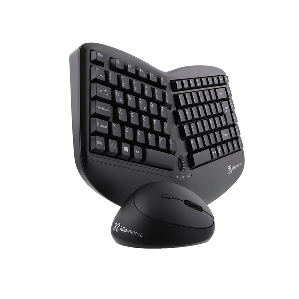 KLIP XTREME - KIT TECLADO MOUSE ERGONOMICO INALAMBRICO DIS / COMPACTO (KBK-510)