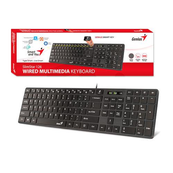 GENIUS - SLIMSTAR 126 TECLADO MULTIMEDIA USB ULTRA DELGADO (31310017401)