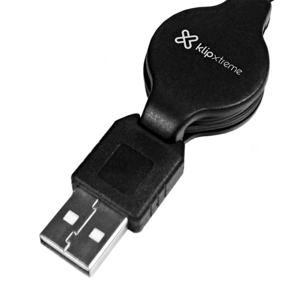 KLIP XTREME - MOUSE RETRACTIL USB-SENSOR OPTICO 1600 DPI AMBIDIESTRO (KMO-113)