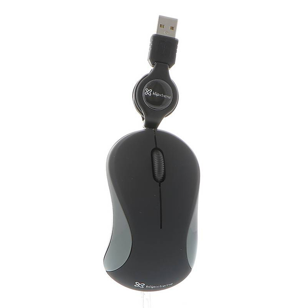 KLIP XTREME - MOUSE RETRACTIL USB-SENSOR OPTICO 1600 DPI AMBIDIESTRO (KMO-113)