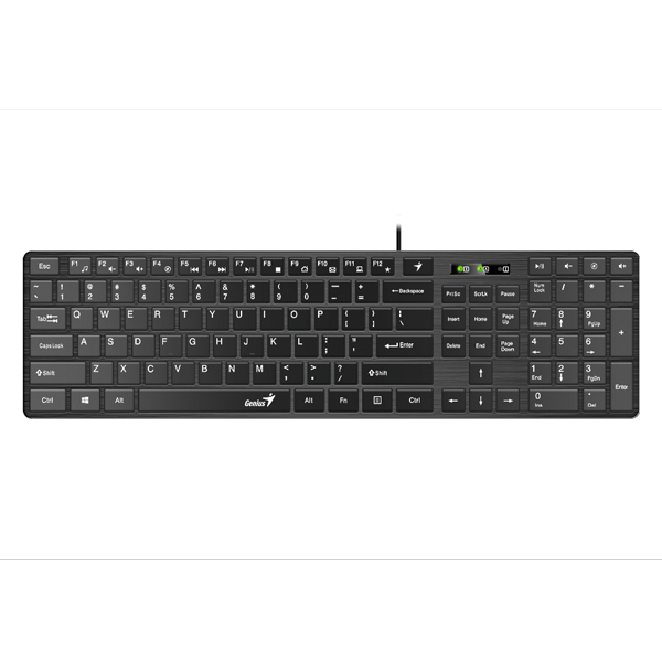 GENIUS - SLIMSTAR 126 TECLADO MULTIMEDIA USB ULTRA DELGADO (31310017401)