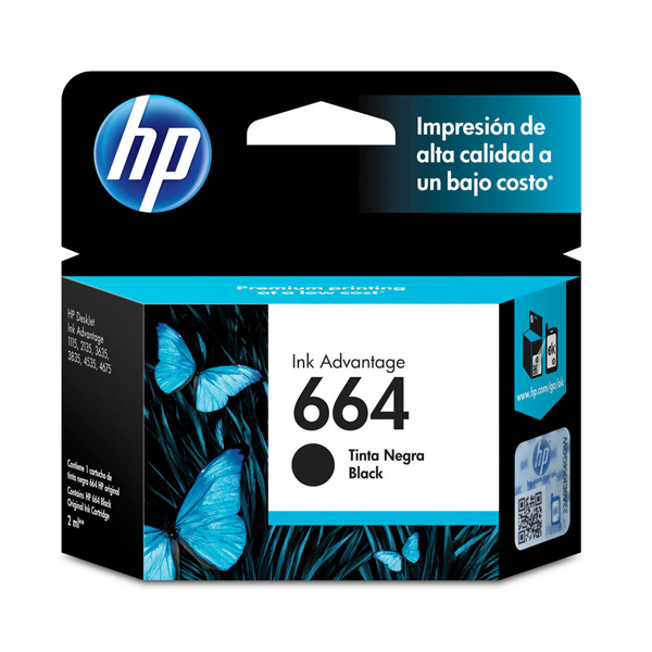 HP - TINTA 664 NEGRA CARTRIDGE (F6V29AL)