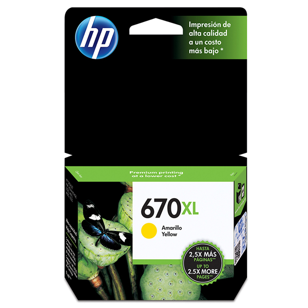 HP - TINTA AMARILLA 670XL INK CARTRIDGE (CZ120AL)