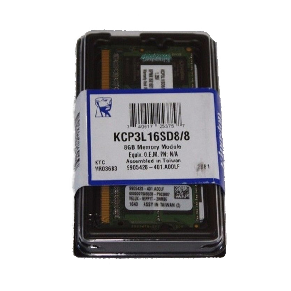 KINGSTON 8GB 1600MHZ DDR3L SODIMM LOW VOLTAGE (KCP3L16SD8/8)