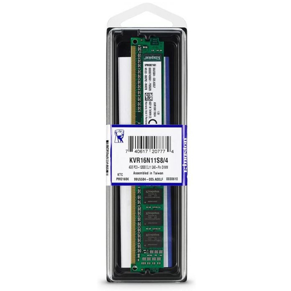 KINGSTON - MEMORIA RAM DDR3 / DIMM / 4GB / 12800 MHZ (KVR16N11S8/4)