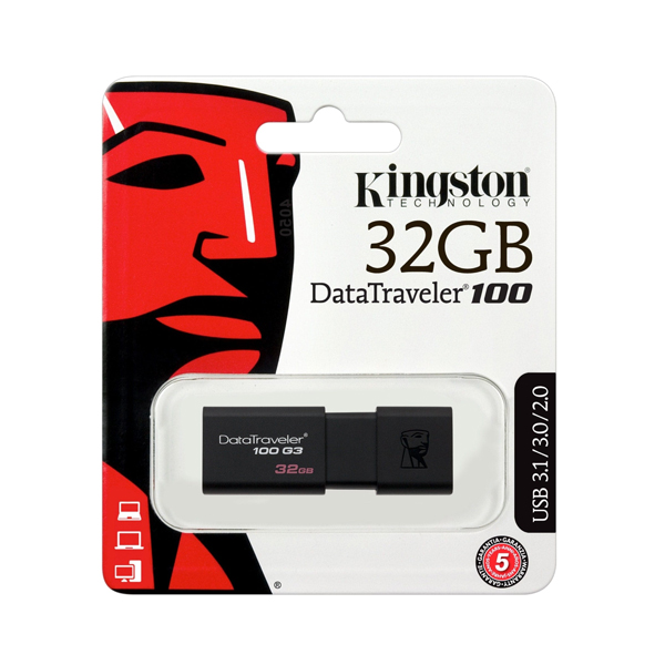 KINGSTON - PENDRIVE DATATRAVELER 100 G3 32 GB NEGRO (DT100G3/32GB)