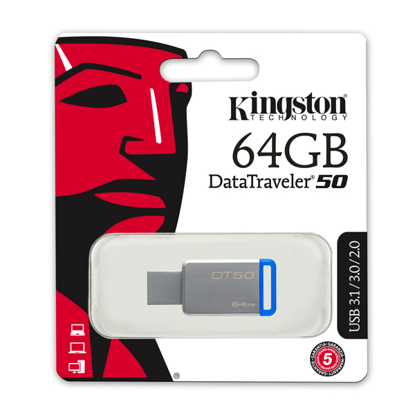 KINGSTON - PENDRIVE DATATRAVELER 50 USB 3.0 64 GB (DT50/64GB)