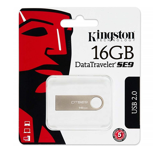 KINGSTON - PENDRIVE / DATATRAVELER SE9 / 16GB  / USB 2.0 / GRIS / (DTSE9H/16GBZ)