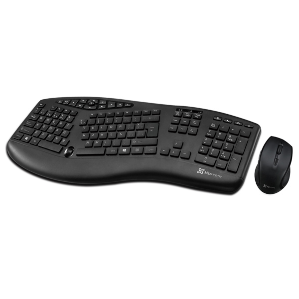 KLIP XTREME - KIT TECLADO MOUSE ERGONOMICO INALAMBRICO CON SCROLL (KBK-500)