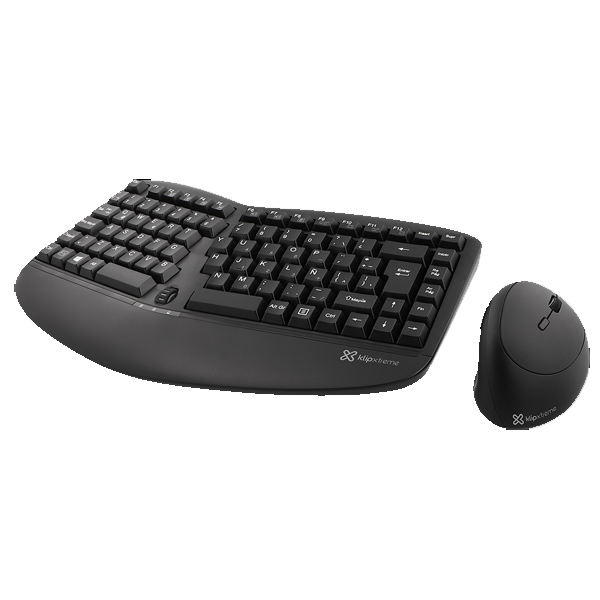 KLIP XTREME - KIT TECLADO MOUSE ERGONOMICO INALAMBRICO DIS / COMPACTO (KBK-510)