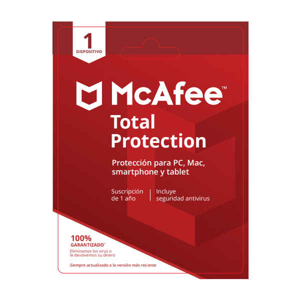 MCAFEE - MCAFEE TOTAL PROTECTION 1 DISPOSITIVO -1 AÃ‘O (MTP11LNR1RPRW)