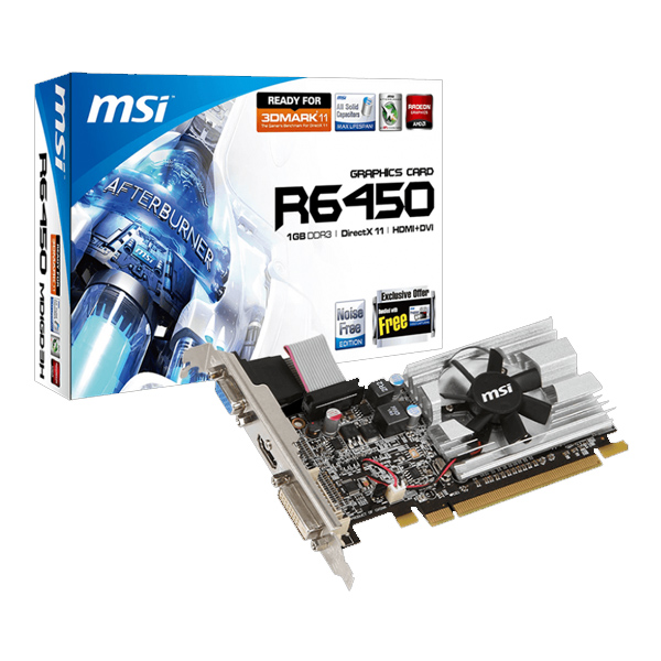 MSI - TARJETA VIDEO MSI R6450-MD1GD3/LP 1GB VGA DVI HDMI PCIE (R6450-MD1GD3/LP)