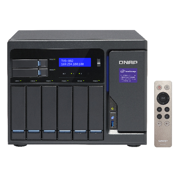 QNAP - 8 BAYS NAS TVS-882-I3-8G-US SATA 6GB/S RAM 8 GB ISCSI (TVS-882-I3-8G-US)