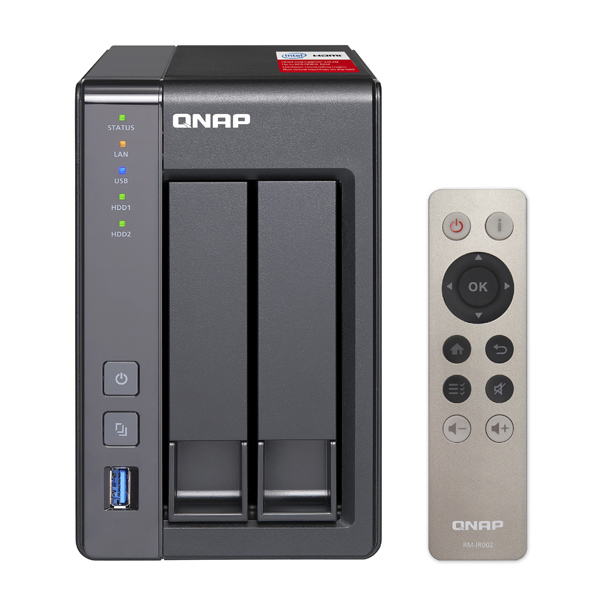 QNAP - TS-251+ - NAS SERVER - 2 BAYS - SATA 6GB/S - RAID 0, 1, JBOD - GIGABIT ETHERNET - ISCSI (TS-251+-2G-US)