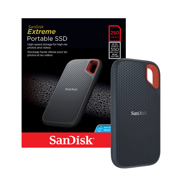 SANDISK - SSD 250GB EXTREME PORTABLE USB3.1 (USB-C) 125-BIT AES (SDSSDE60-250G-G25)