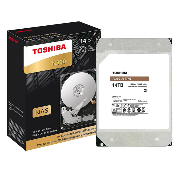 TOSHIBA - NAS HDD 3,5 14TB N300 7200RPM 256MB SATA 3 BOX (HDWG21EXZSTA)