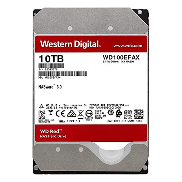 WESTERN DIGITAL - DISCO RED WD100EFAX 10TB SATA3 256MB 7200RPM (WD100EFAX)