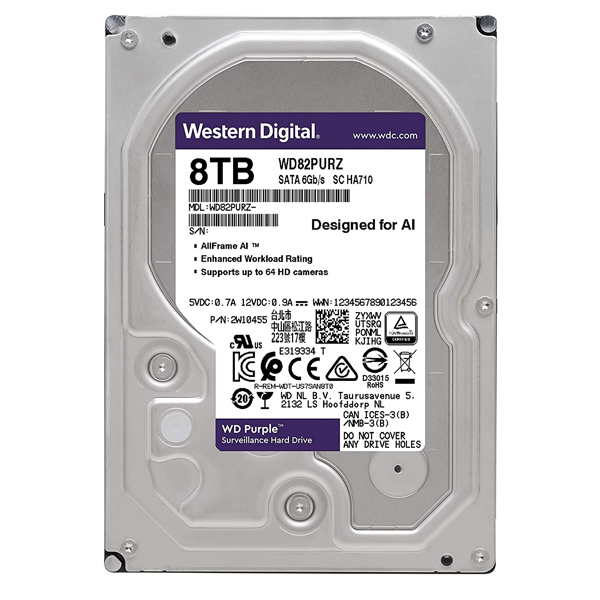 WESTERN DIGITAL - PURPLE WD82PURZ  8TB 7200RPM 256MB SURVEILLANCE (WD82PURZ)