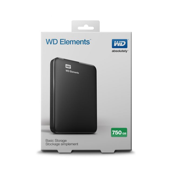 WESTERN DIGITAL - WD ELEMENTS PORTABLE 750GB BLACK EXTERNAL HARD DRIVE (WDBUZG7500ABK-EESN)