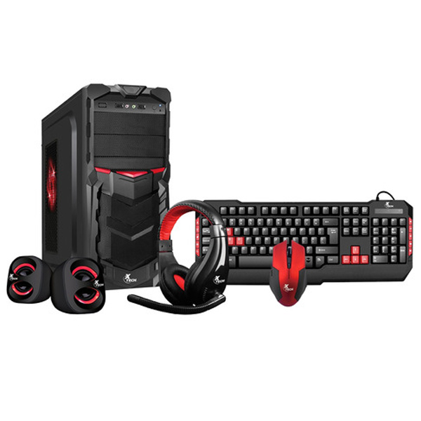  XTECH - KIT GABINETE GAMER XTECH NEG800W INCLUYE TECLADO / MOUSE / AUDIFONOS / PARLANTES (XT-GMR-S) 