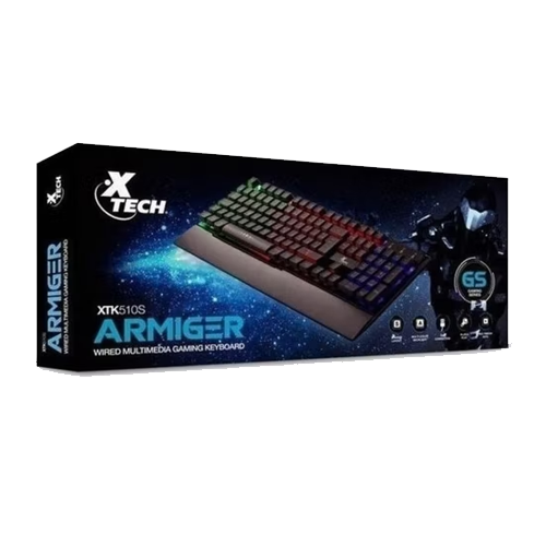 XTECH - TECLADO GAMER ARMINGER USB ILUMINACION FONDO MULTICOLO (XTK-510S)