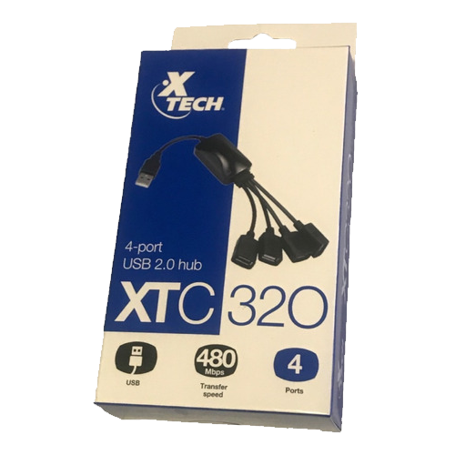 XTECH - XTC-320 USB 2.0 480MBIT/S NEGRO NODO CONCENTRADOR (XTC-320)