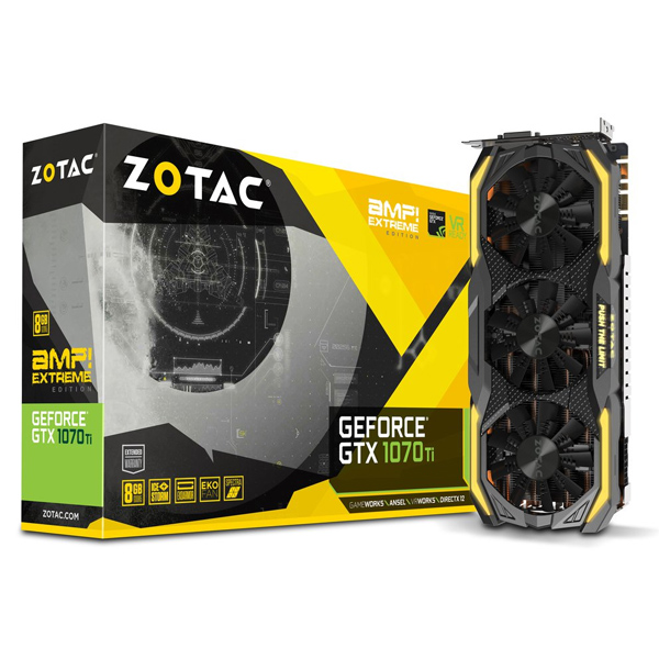 ZOTAC - TARJETA GRAFICA GEFORCE GTX 1070 TI AMP EXTREME GEFORCE GTX 1070 8GB GDDR5 (ZT-P10710B-10P)